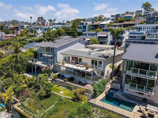 1155 Katella St, Laguna Beach, CA 92651 - aerial perspective of suburban area with a pool
