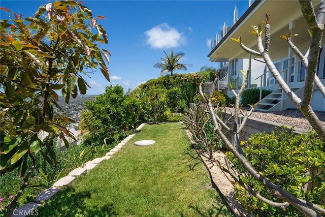 1155 Katella St, Laguna Beach, CA 92651 - view of grassy yard featuring stairway