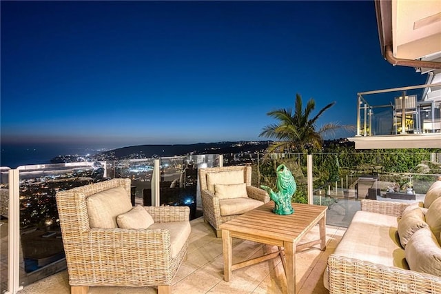 1155 Katella St, Laguna Beach, CA 92651 - patio at twilight featuring outdoor lounge area and a balcony