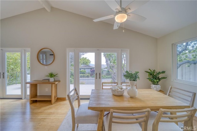 1770 Alrita St, San Luis Obispo, CA 93401 - dining space featuring french doors, light wood-style flooring, and ceiling fan