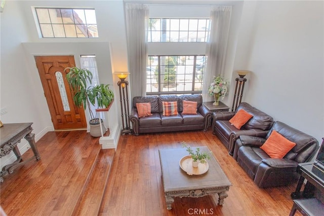 824 Leyland Dr, Diamond Bar, CA 91765 - living room featuring a towering ceiling and wood finished floors