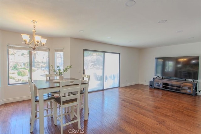 824 Leyland Dr, Diamond Bar, CA 91765 - dining space featuring a chandelier, plenty of natural light, and wood finished floors