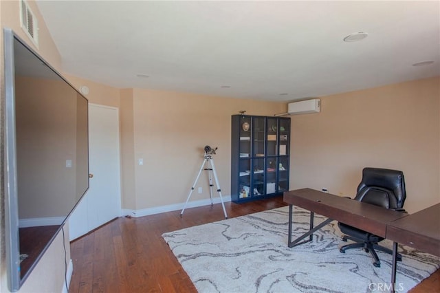 824 Leyland Dr, Diamond Bar, CA 91765 - office with wood finished floors and a wall mounted AC