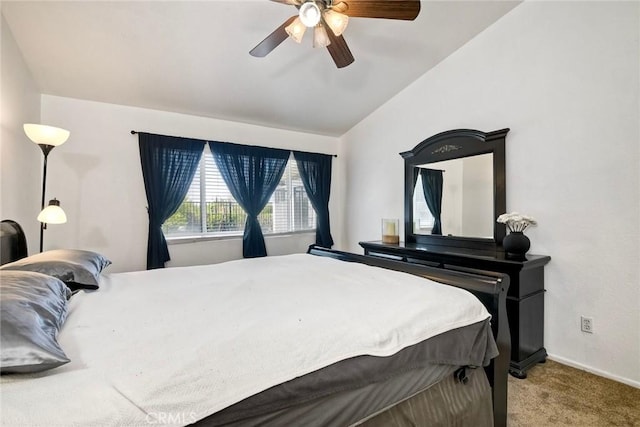 143 Brisas St, Oceanside, CA 92058 - carpeted bedroom with lofted ceiling, ceiling fan, and baseboards