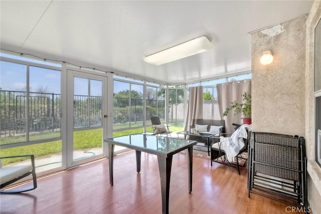 143 Brisas St, Oceanside, CA 92058 - sunroom / solarium featuring an outdoor living space, wood finished floors, and expansive windows