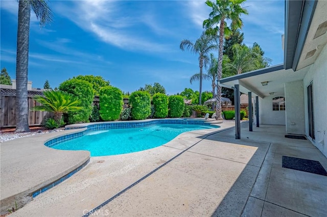 625 Redwing Dr, Merced, CA 95340 - swimming pool with a patio area and a fenced backyard