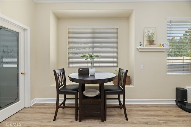 23463 Canterbury Way, Murrieta, CA 92562 - dining space featuring light wood finished floors, plenty of natural light, and baseboards