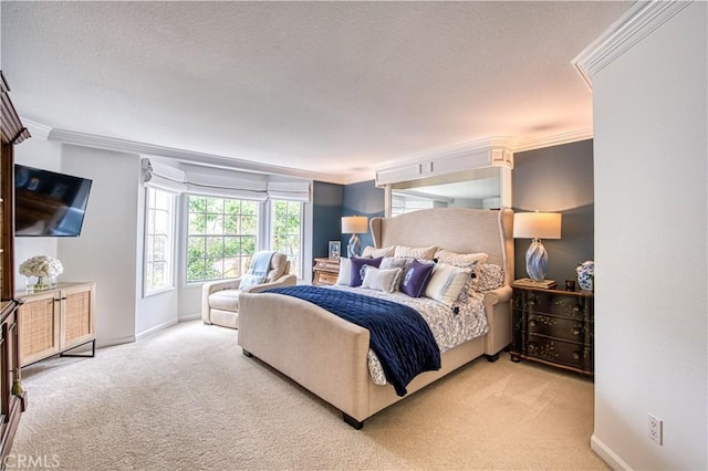 25536 Rue Terrase Unit 17, Laguna Niguel, CA 92677 - bedroom with carpet floors, ornamental molding, and a textured ceiling