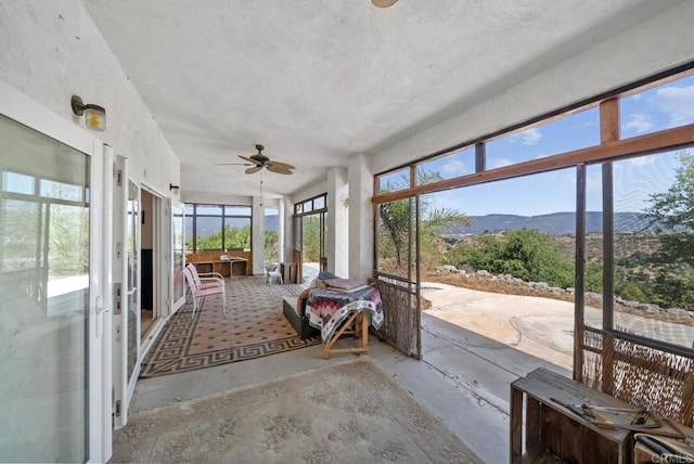 2620 Mar Vinga, Fallbrook, CA 92028 - sunroom with a mountain view and a ceiling fan