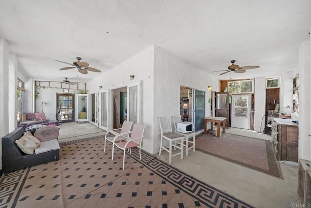 2620 Mar Vinga, Fallbrook, CA 92028 - sunroom featuring a ceiling fan and outdoor lounge area