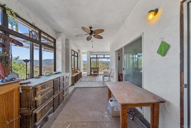 2620 Mar Vinga, Fallbrook, CA 92028 - sunroom / solarium featuring a ceiling fan, exterior kitchen, and plenty of natural light
