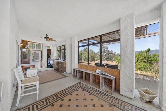 2620 Mar Vinga, Fallbrook, CA 92028 - sunroom with a ceiling fan and concrete flooring