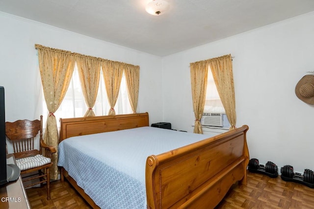 3247 La Clede Ave, Los Angeles, CA 90039 - bedroom featuring cooling unit and crown molding