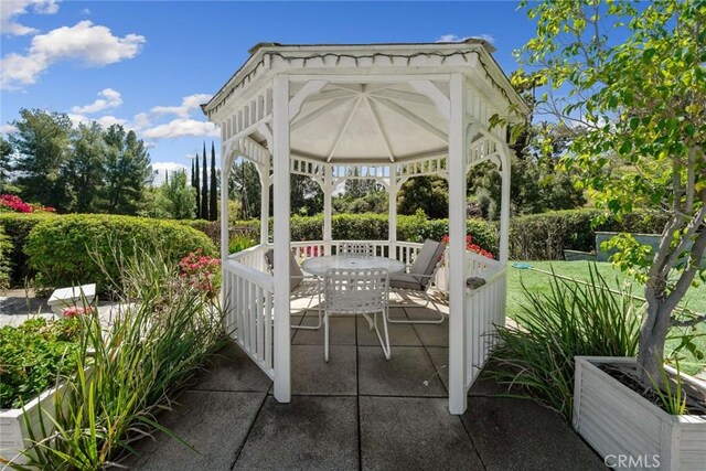 4420 Conchita Way, Tarzana, CA 91356 - view of patio / terrace with a gazebo and outdoor dining area