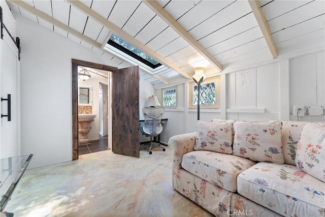 25 Hot Spring Canyon Rd, San Juan Capistrano, CA 92675 - living area featuring a barn door