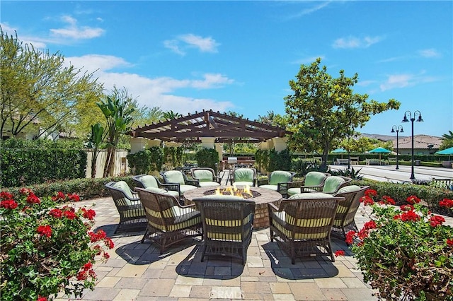 147 Luneta Ln, Rancho Mission Viejo, CA 92694 - view of patio featuring a pergola and an outdoor fire pit