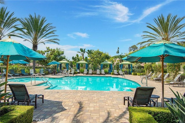 147 Luneta Ln, Rancho Mission Viejo, CA 92694 - community pool with a patio area and a gazebo
