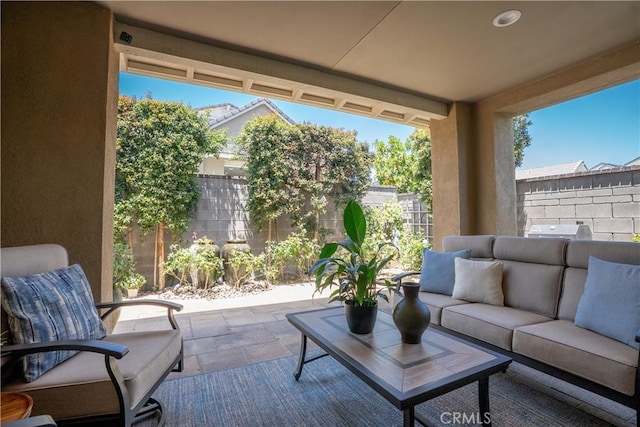 147 Luneta Ln, Rancho Mission Viejo, CA 92694 - fenced backyard with outdoor lounge area and a patio