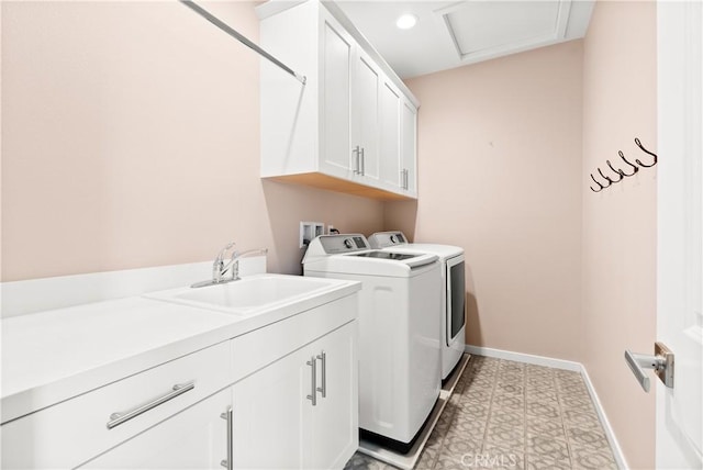 28 Fosco St, Rancho Mission Viejo, CA 92694 - washroom with cabinet space, separate washer and dryer, baseboards, and light flooring