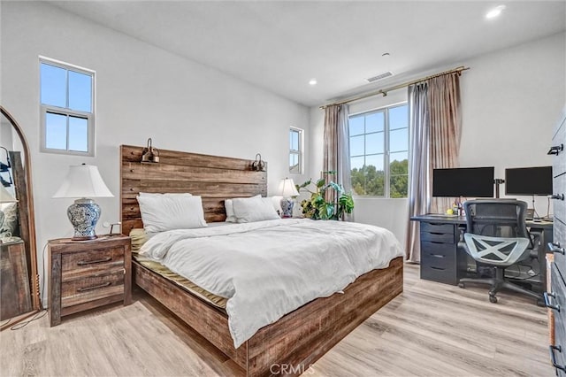 747 Spring Gdn, Irvine, CA 92618 - bedroom with light wood finished floors, an office area, and recessed lighting