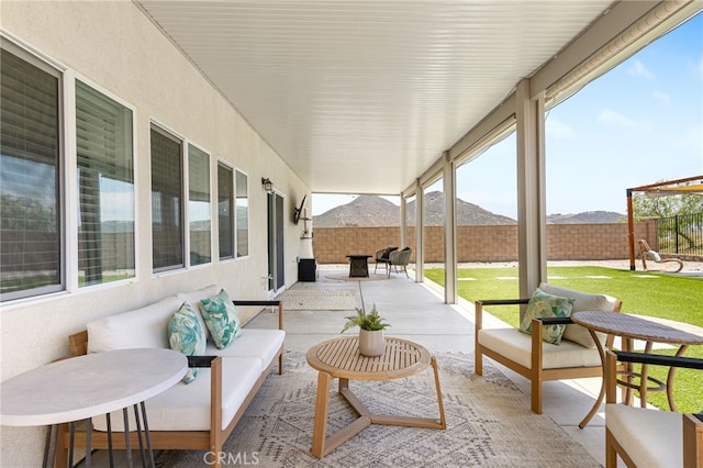 30893 Telegraph Dr, Winchester, CA 92596 - view of patio / terrace featuring a mountain view and outdoor lounge area