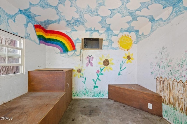 339 2nd St, Fillmore, CA 93015 - bathroom featuring concrete flooring and a wall mounted AC