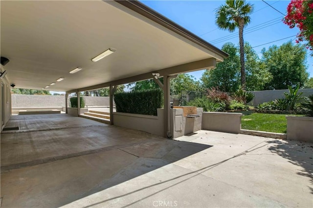 17206 Nugent Pl, Granada Hills, CA 91344 - fenced backyard featuring a patio area and an outdoor kitchen