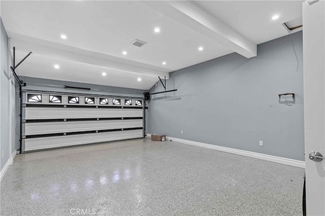 17206 Nugent Pl, Granada Hills, CA 91344 - garage featuring baseboards and recessed lighting