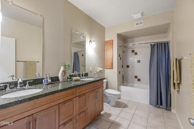 143 W Colorado Blvd, Monrovia, CA 91016 - full bath with toilet, double vanity, tile patterned floors, and shower / tub combo