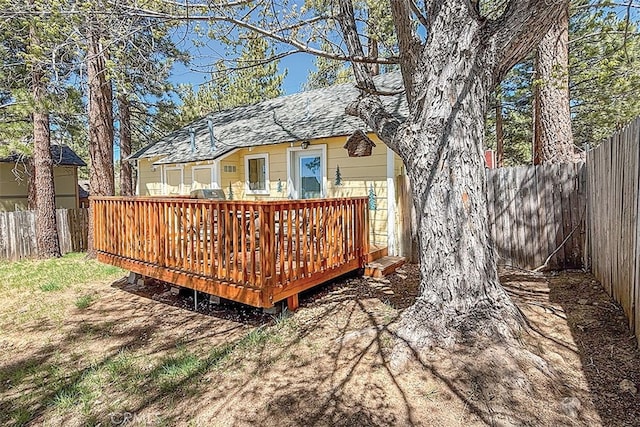 670 Marin Rd, Big Bear Lake, CA 92315 - wooden deck featuring a fenced backyard