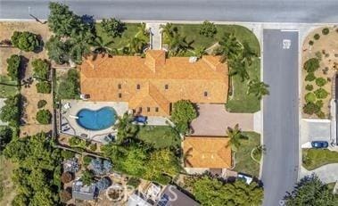 1641 Ford St, Redlands, CA 92373 - drone / aerial view of a pool