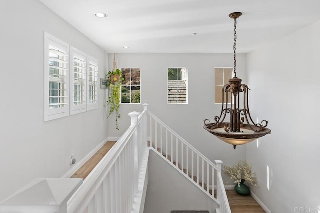 16231 Palomino Mesa Ct, San Diego, CA 92127 - stairs with wood finished floors, baseboards, and recessed lighting