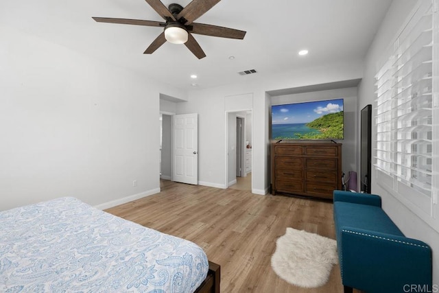 16231 Palomino Mesa Ct, San Diego, CA 92127 - bedroom featuring wood finished floors, recessed lighting, baseboards, and a ceiling fan
