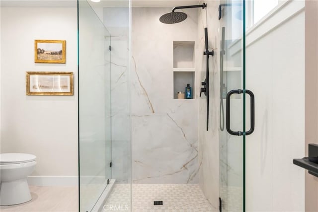 9802 Effingham Dr, Huntington Beach, CA 92646 - full bath featuring toilet and a marble finish shower