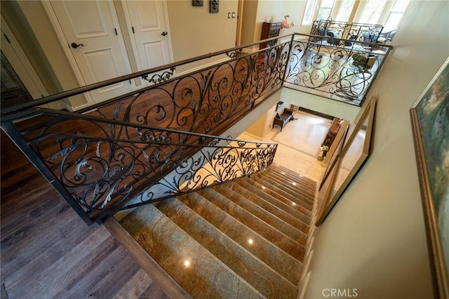 19162 Liggett St, Northridge, CA 91324 - staircase with wood finished floors
