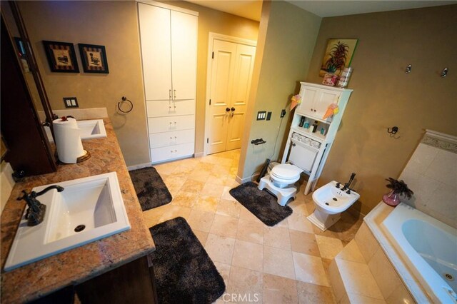19162 Liggett St, Northridge, CA 91324 - full bath featuring a bath, a bidet, and double vanity