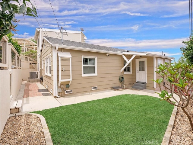 2048 264th St, Lomita, CA 90717 - rear view of house featuring roof with shingles, a patio area, crawl space, and entry steps
