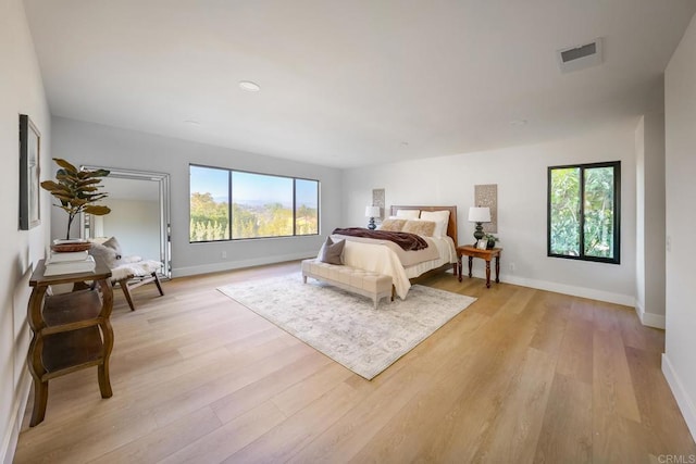 1051 Via Rancho Pkwy, Escondido, CA 92029 - bedroom featuring multiple windows, light wood finished floors, and baseboards
