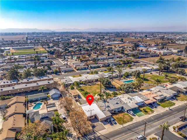 332 E 7th St, San Jacinto, CA 92583 - drone / aerial view of a mountain backdrop and a pool