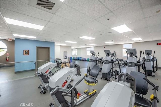 1420 Northwood Rd Unit 241C, Seal Beach, CA 90740 - gym featuring a drop ceiling and baseboards