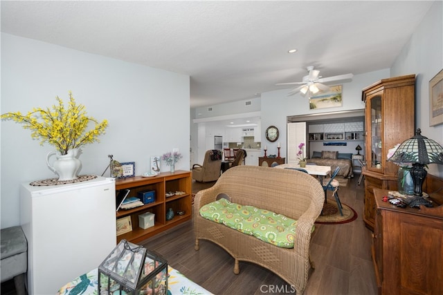 1420 Northwood Rd Unit 241C, Seal Beach, CA 90740 - living area with ceiling fan, wood finished floors, and recessed lighting