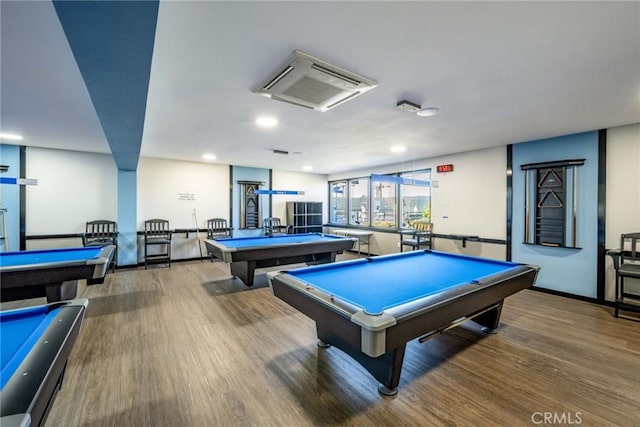 1420 Northwood Rd Unit 241C, Seal Beach, CA 90740 - playroom featuring pool table, wood finished floors, and recessed lighting