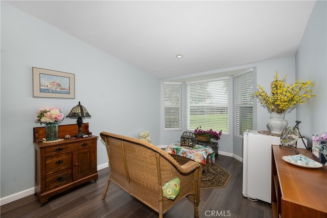 1420 Northwood Rd Unit 241C, Seal Beach, CA 90740 - office space with dark wood finished floors, baseboards, vaulted ceiling, and recessed lighting