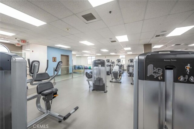 1420 Northwood Rd Unit 241C, Seal Beach, CA 90740 - exercise room with a drop ceiling