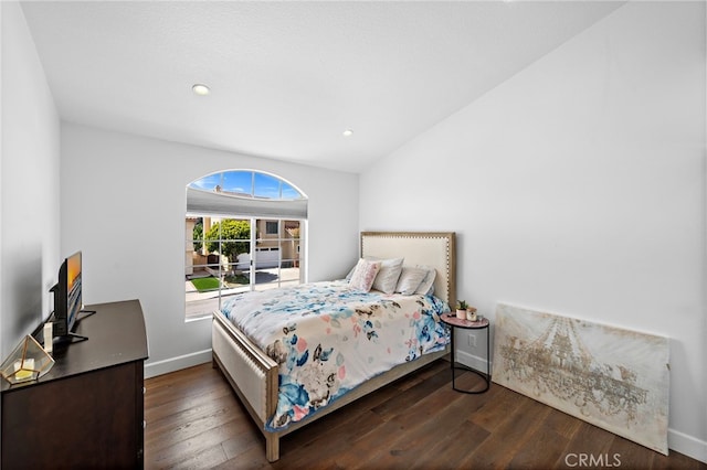 24532 Kings, Laguna Niguel, CA 92677 - bedroom featuring wood finished floors, baseboards, lofted ceiling, and recessed lighting