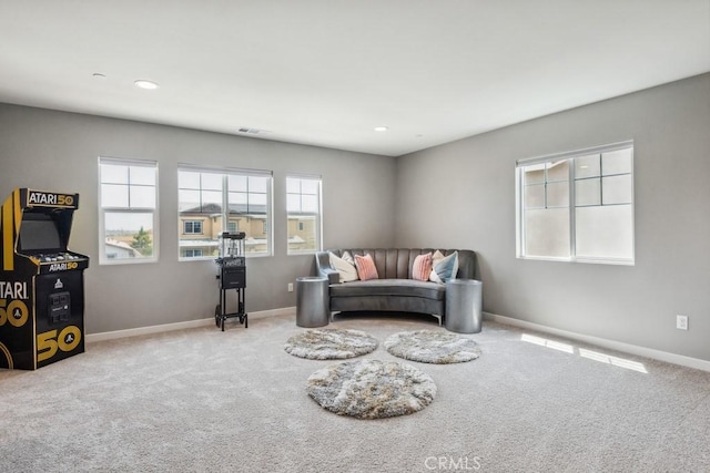29589 Woodcreek Trl, Winchester, CA 92596 - sitting room featuring carpet, baseboards, and recessed lighting