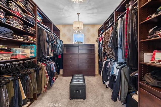 29259 Black Pine Way, Saugus, CA 91390 - walk in closet with a chandelier and carpet flooring