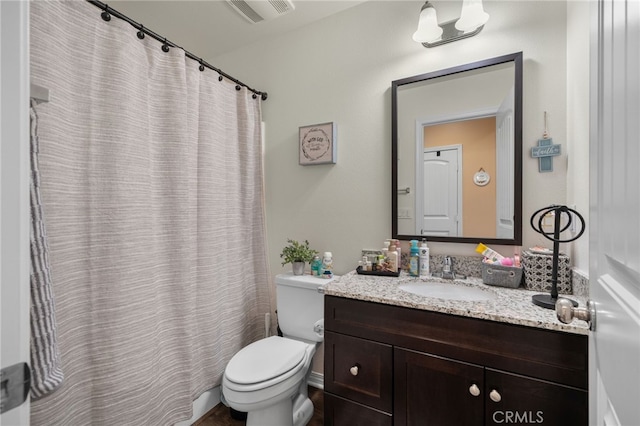 14226 Bonavento Ln, Beaumont, CA 92223 - full bathroom with vanity, toilet, and curtained shower