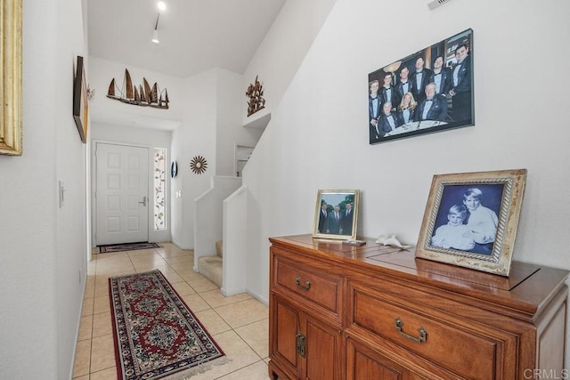 5015 Alicante Way, Oceanside, CA 92056 - entrance foyer featuring light tile patterned floors and stairway