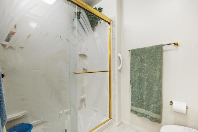 5015 Alicante Way, Oceanside, CA 92056 - full bath featuring a stall shower, toilet, and tile patterned floors